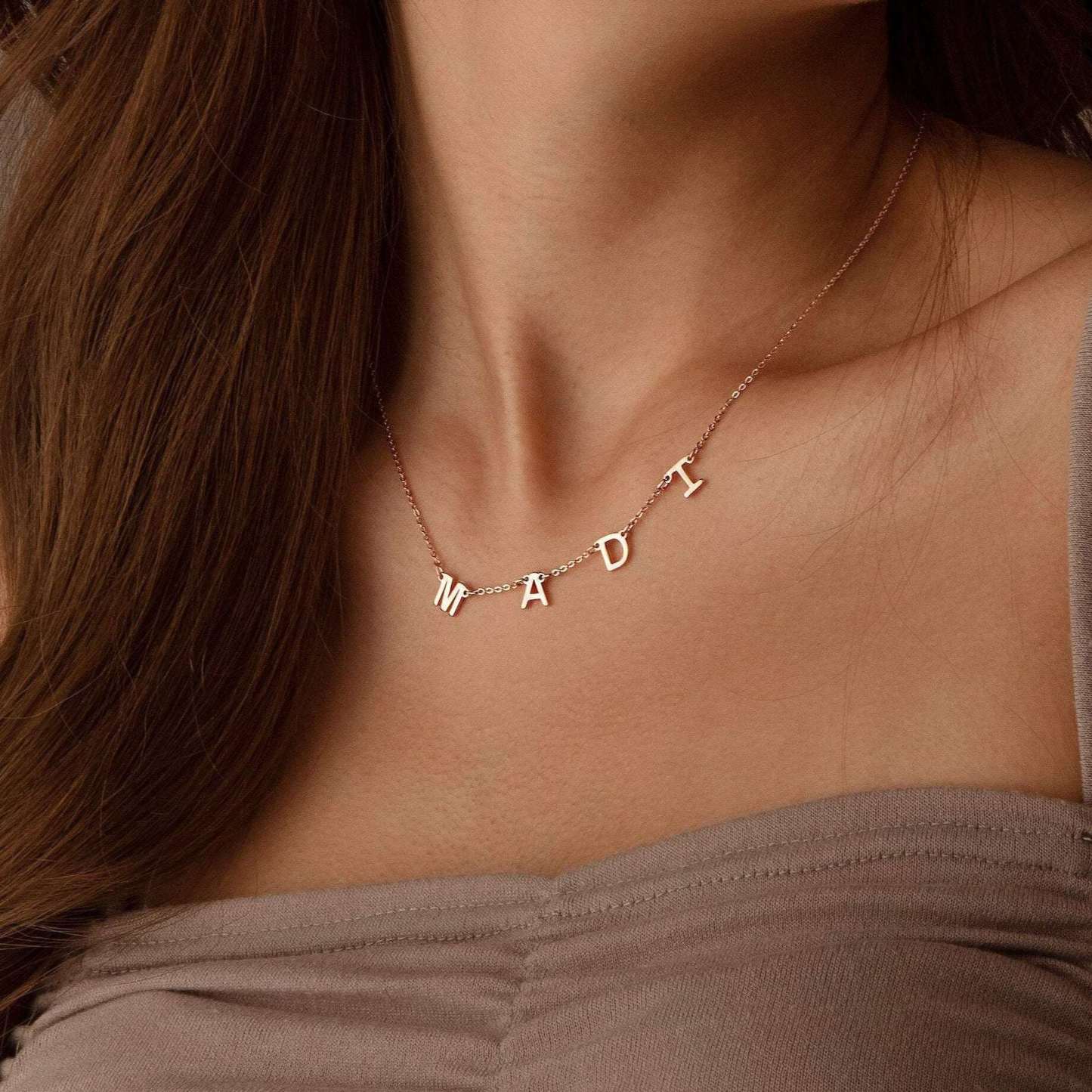 Refined Charm Initial Necklace with Personalized Elegance in 14K Solid Gold-YAFEINI Personalized Jewelry