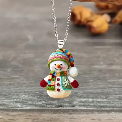 ⛄Early Chirstmas Sale SAVE 49% OFF - Christmas Colorful Scarf Snowman Necklace Earrings