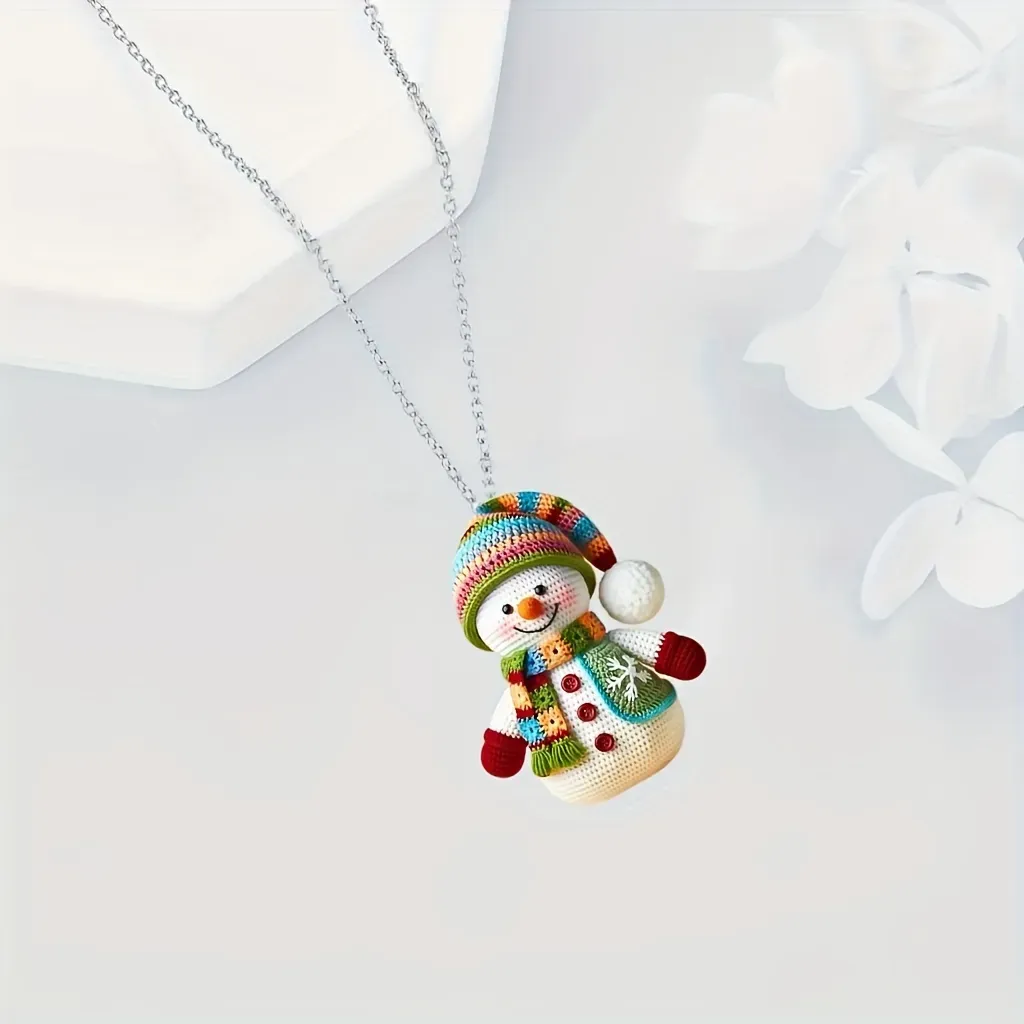 ⛄Early Chirstmas Sale SAVE 49% OFF - Christmas Colorful Scarf Snowman Necklace Earrings