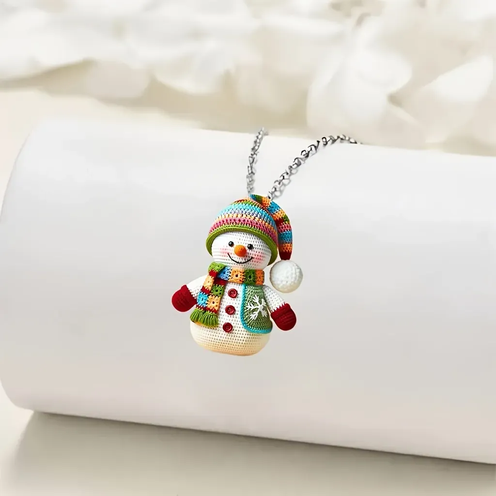 ⛄Early Chirstmas Sale SAVE 49% OFF - Christmas Colorful Scarf Snowman Necklace Earrings