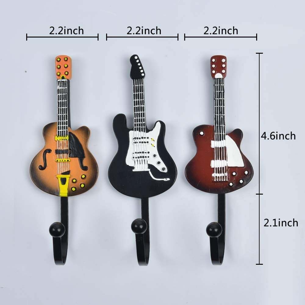 🎸Vintage Guitar Shaped Decorative Hooks Rack