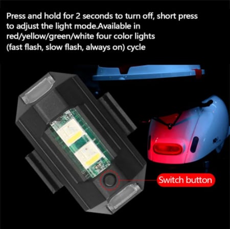 7 Colors LED Aircraft Strobe Lights & USB Charging