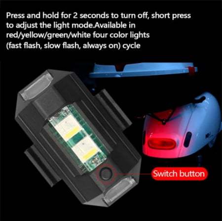 7 Colors LED Aircraft Strobe Lights & USB Charging