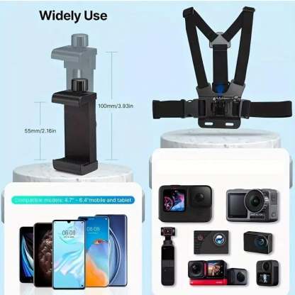 💥LAST DAY SALE 49% OFF💥 Action Camera Strap Set with Phone Clip, Fixing Mount for Gopro/Phone/Osmo Action, Sports Camera Accessories