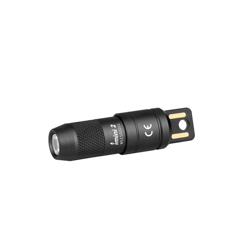IMINI 2 EDC Rechargeable Keychain Flashlight, 50 Lumens Compact and Portable Mini Light, Tiny LED Keyring Lights with Built-in Battery Ideal for Everyday Carry