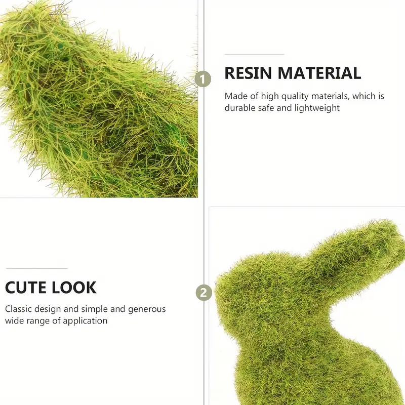 "🌿 【Easter Garden Magic】 Handcrafted Resin Moss Bunny Figurines🐇