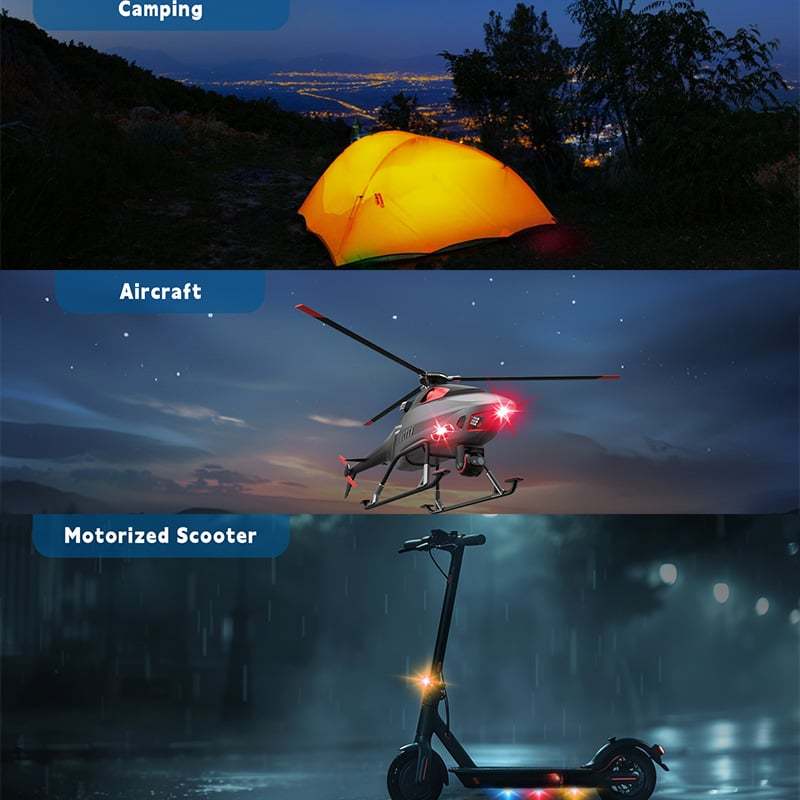 7 Colors LED Aircraft Strobe Lights & USB Charging
