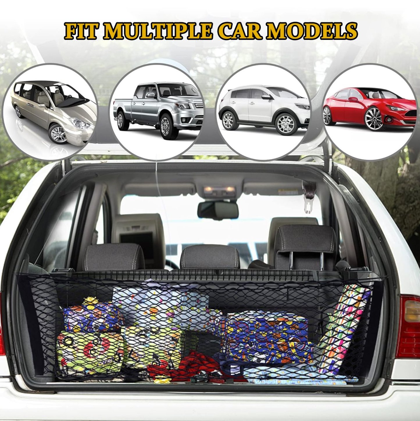 2025 New Arrival🚗-Car Rear Cargo Pocket Mesh Net