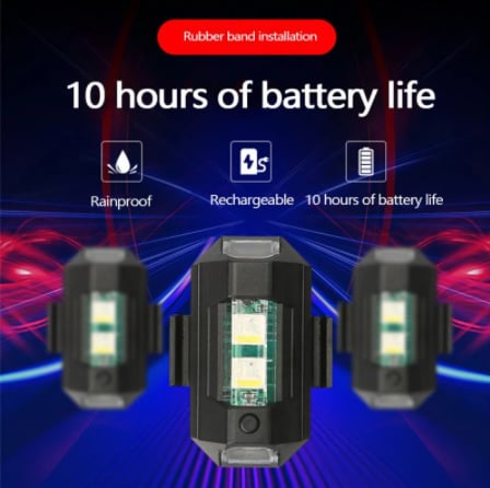 7 Colors LED Aircraft Strobe Lights & USB Charging