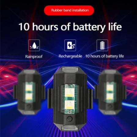 7 Colors LED Aircraft Strobe Lights & USB Charging
