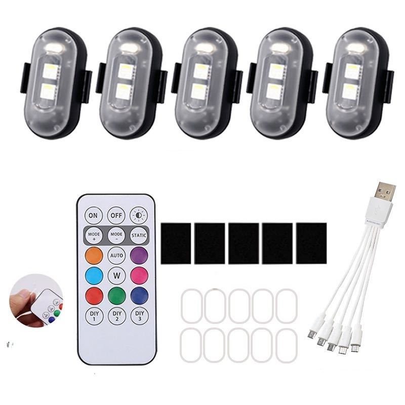 7 Colors LED Aircraft Strobe Lights & USB Charging