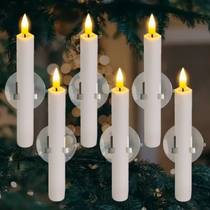 🎄CHRISTMAS ON SALE🔥Window flameless Led tapered candle dusk dawn (1Set/6pcs)