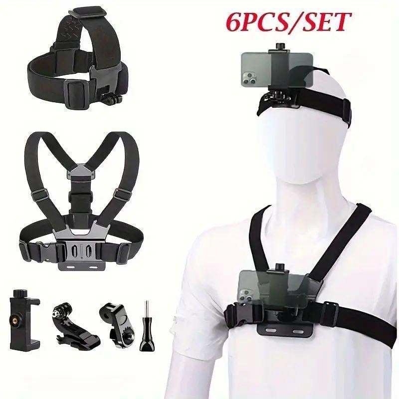 💥LAST DAY SALE 49% OFF💥 Action Camera Strap Set with Phone Clip, Fixing Mount for Gopro/Phone/Osmo Action, Sports Camera Accessories