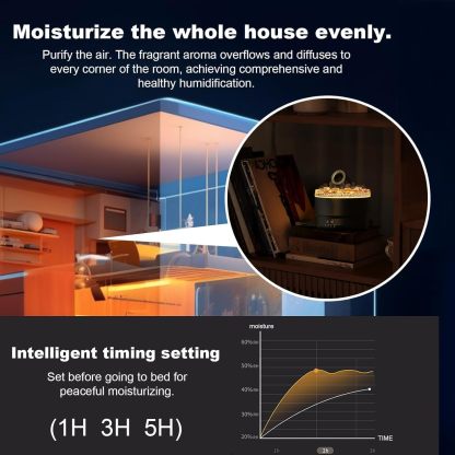 Volcano Aromatherapy Diffuser Humidifier, Small Turret Shaped Essential Oil Diffuser