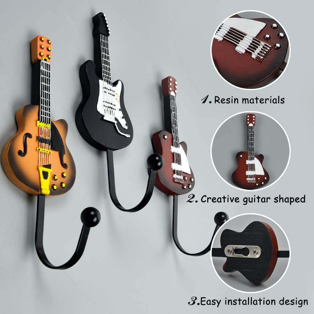 🎸Vintage Guitar Shaped Decorative Hooks Rack