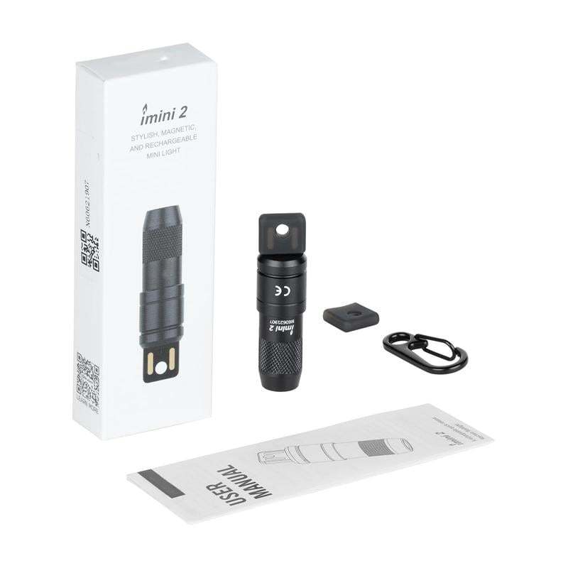 IMINI 2 EDC Rechargeable Keychain Flashlight, 50 Lumens Compact and Po