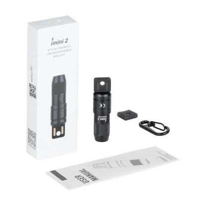 IMINI 2 EDC Rechargeable Keychain Flashlight, 50 Lumens Compact and Portable Mini Light, Tiny LED Keyring Lights with Built-in Battery Ideal for Everyday Carry