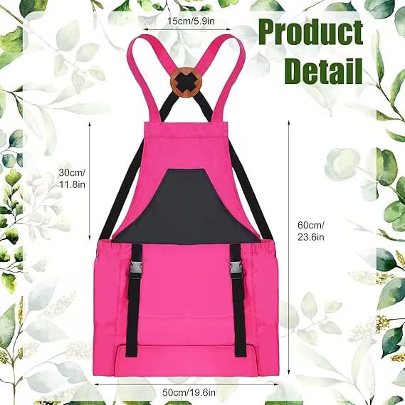 🔥2025 Hot Sale-Cross Back Gardening Apron With Deep Kangaroo Release Pockets