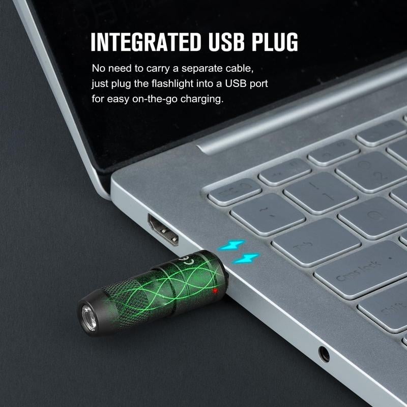 IMINI 2 EDC Rechargeable Keychain Flashlight, 50 Lumens Compact and Portable Mini Light, Tiny LED Keyring Lights with Built-in Battery Ideal for Everyday Carry