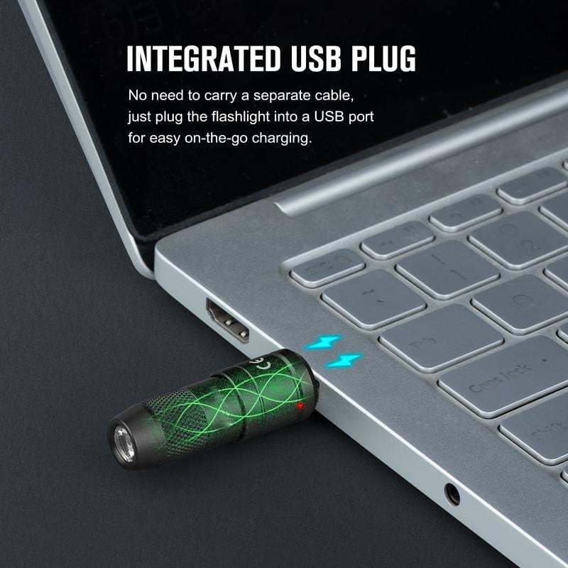 IMINI 2 EDC Rechargeable Keychain Flashlight, 50 Lumens Compact and Portable Mini Light, Tiny LED Keyring Lights with Built-in Battery Ideal for Everyday Carry