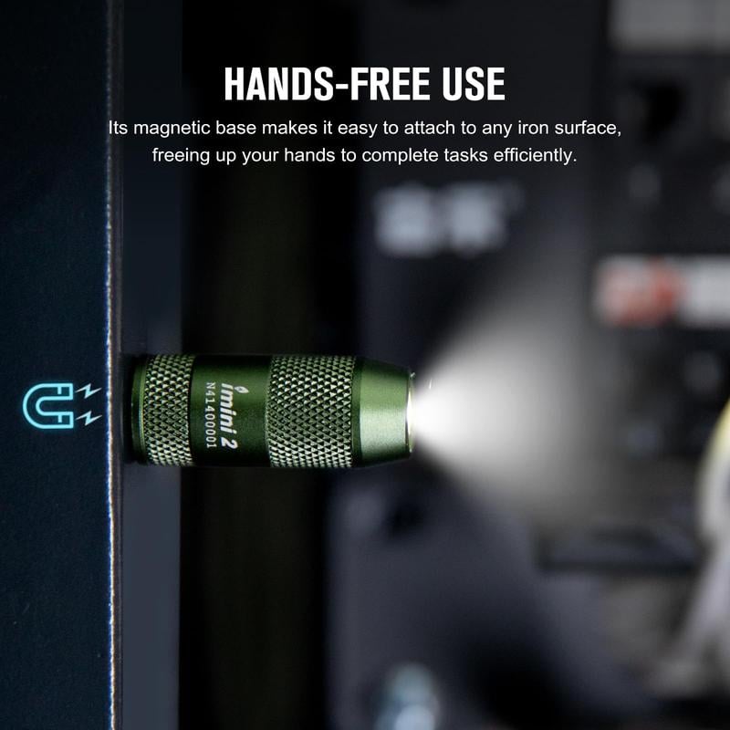 IMINI 2 EDC Rechargeable Keychain Flashlight, 50 Lumens Compact and Portable Mini Light, Tiny LED Keyring Lights with Built-in Battery Ideal for Everyday Carry