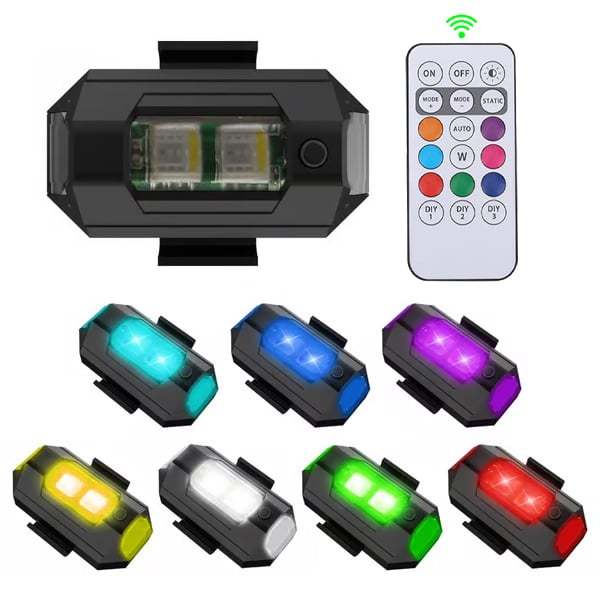 7 Colors LED Aircraft Strobe Lights & USB Charging