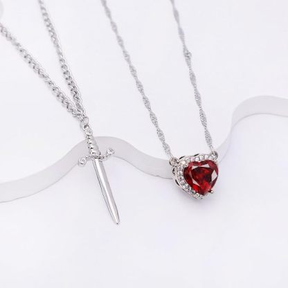 Heart and Sword Couples Necklace