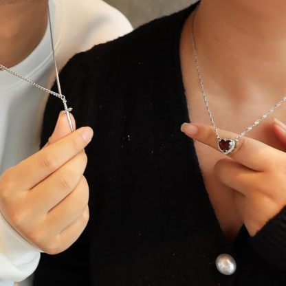 Heart and Sword Couples Necklace