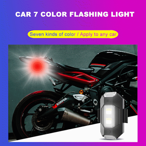 7 Colors LED Aircraft Strobe Lights & USB Charging