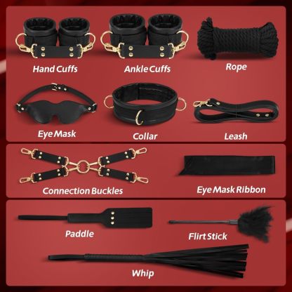 💥Hot Sale💥BDSM Bondage Sex Toys - 3 Fun Leather Bondage Toy Set
