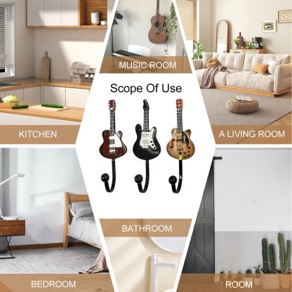 🎸Vintage Guitar Shaped Decorative Hooks Rack
