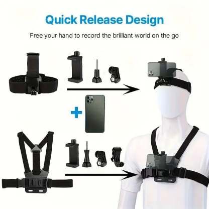 💥LAST DAY SALE 49% OFF💥 Action Camera Strap Set with Phone Clip, Fixing Mount for Gopro/Phone/Osmo Action, Sports Camera Accessories