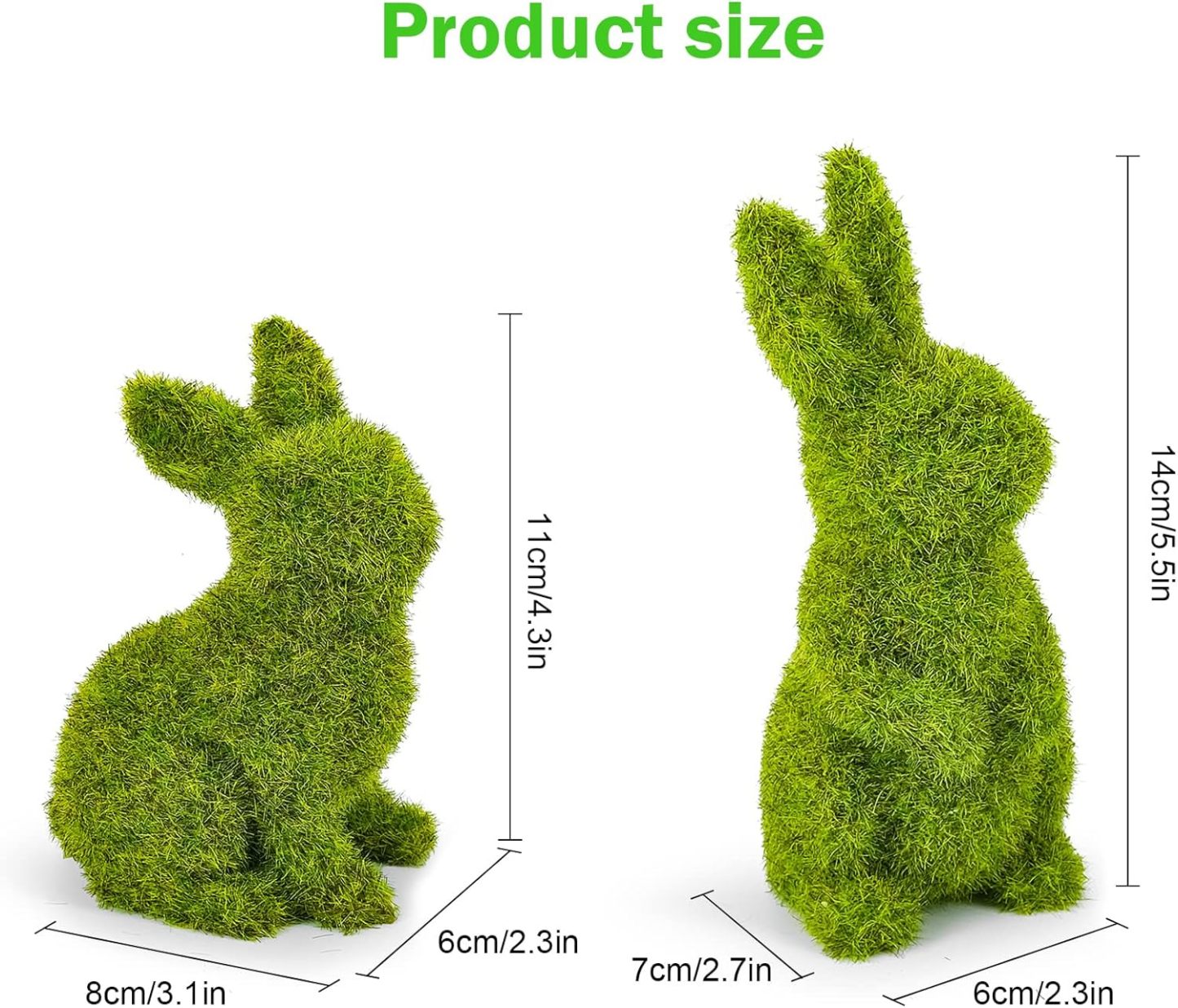 "🌿 【Easter Garden Magic】 Handcrafted Resin Moss Bunny Figurines🐇