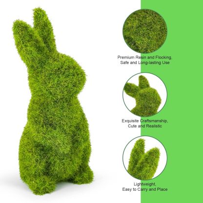 "🌿 【Easter Garden Magic】 Handcrafted Resin Moss Bunny Figurines🐇