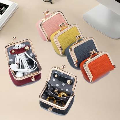 ✨ Genuine Leather Mini Jewelry Box - Compact & Stylish Jewelry Organizer ✨