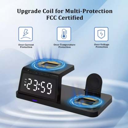 🔥7 in 1 Charging Station with Clock, Wireless Charger