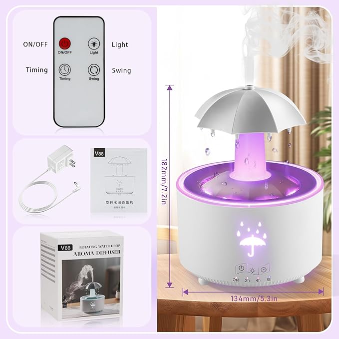Hot Sale 49% OFF⏰ Rain Umbrella Humidifier & Aroma Diffuser with Soothing Rain Sounds