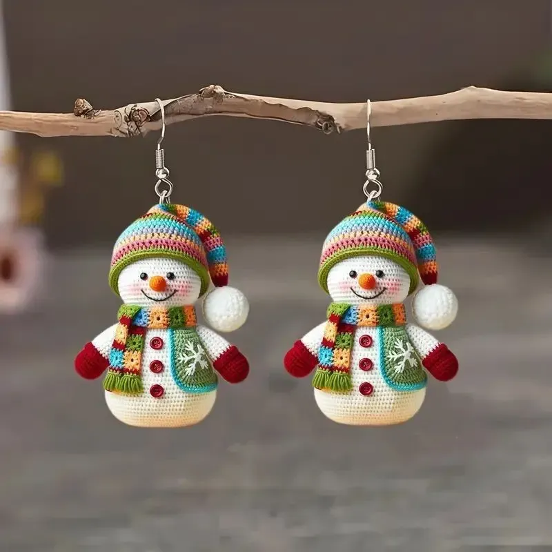 ⛄Early Chirstmas Sale SAVE 49% OFF - Christmas Colorful Scarf Snowman Necklace Earrings