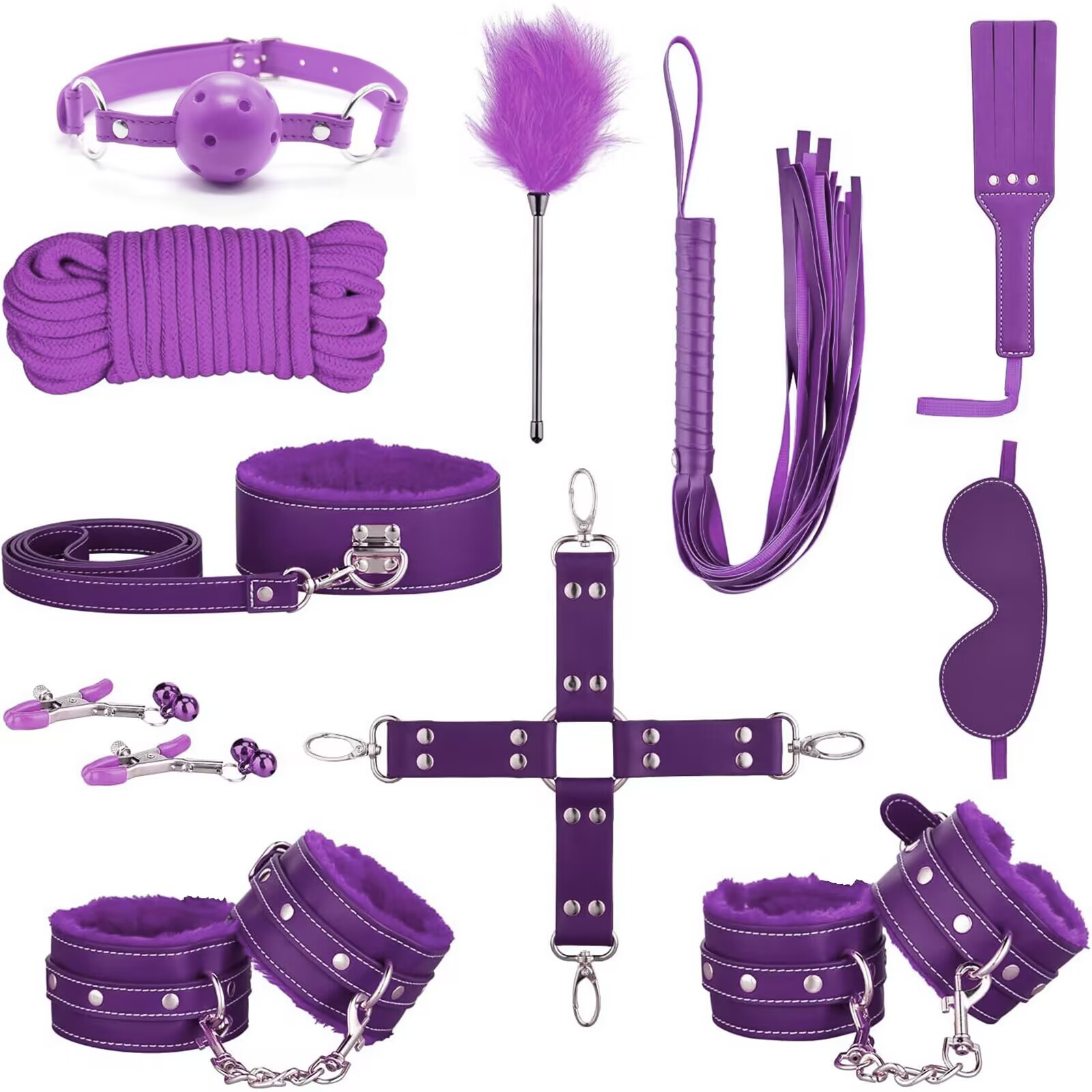 💥Hot Sale💥BDSM Bondage Sex Toys - 3 Fun Leather Bondage Toy Set