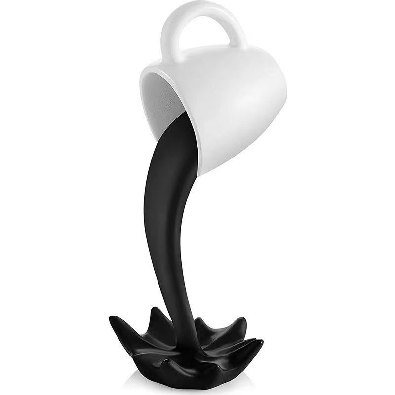 Spilled Coffee Mug Sculpture - Unique Pouring Coffee Cup Décor for Kitchen or Office ☕🎨"