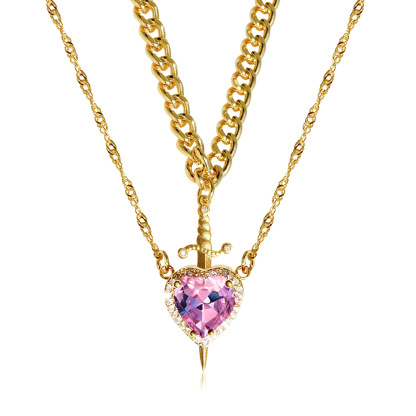 Heart and Sword Couples Necklace