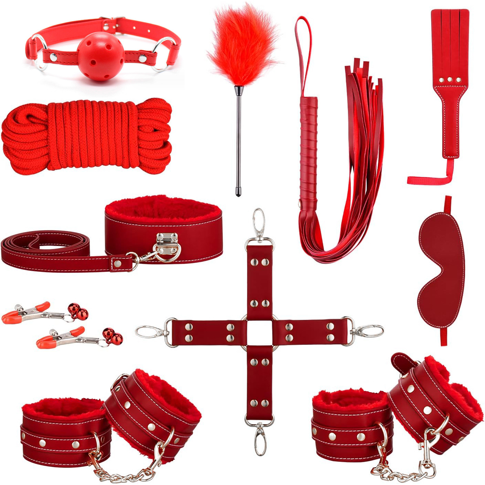 💥Hot Sale💥BDSM Bondage Sex Toys - 3 Fun Leather Bondage Toy Set