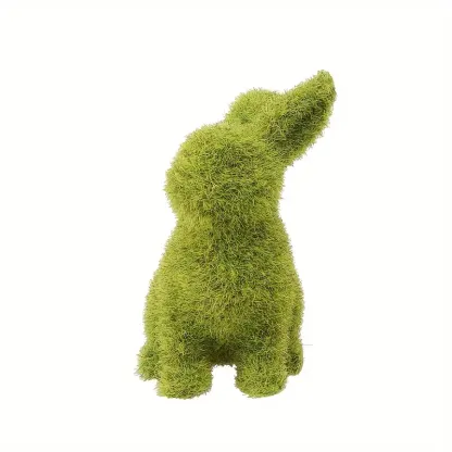 "🌿 【Easter Garden Magic】 Handcrafted Resin Moss Bunny Figurines🐇