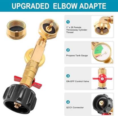 LAST DAY PROMOTION SAVE 49% Top-Rated Propane Refill Elbow Adapter with Tank Gauge