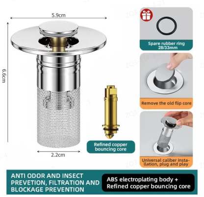 🏠Isolate odor and prevent cockroaches-Stainless Steel Floor Drain Filter