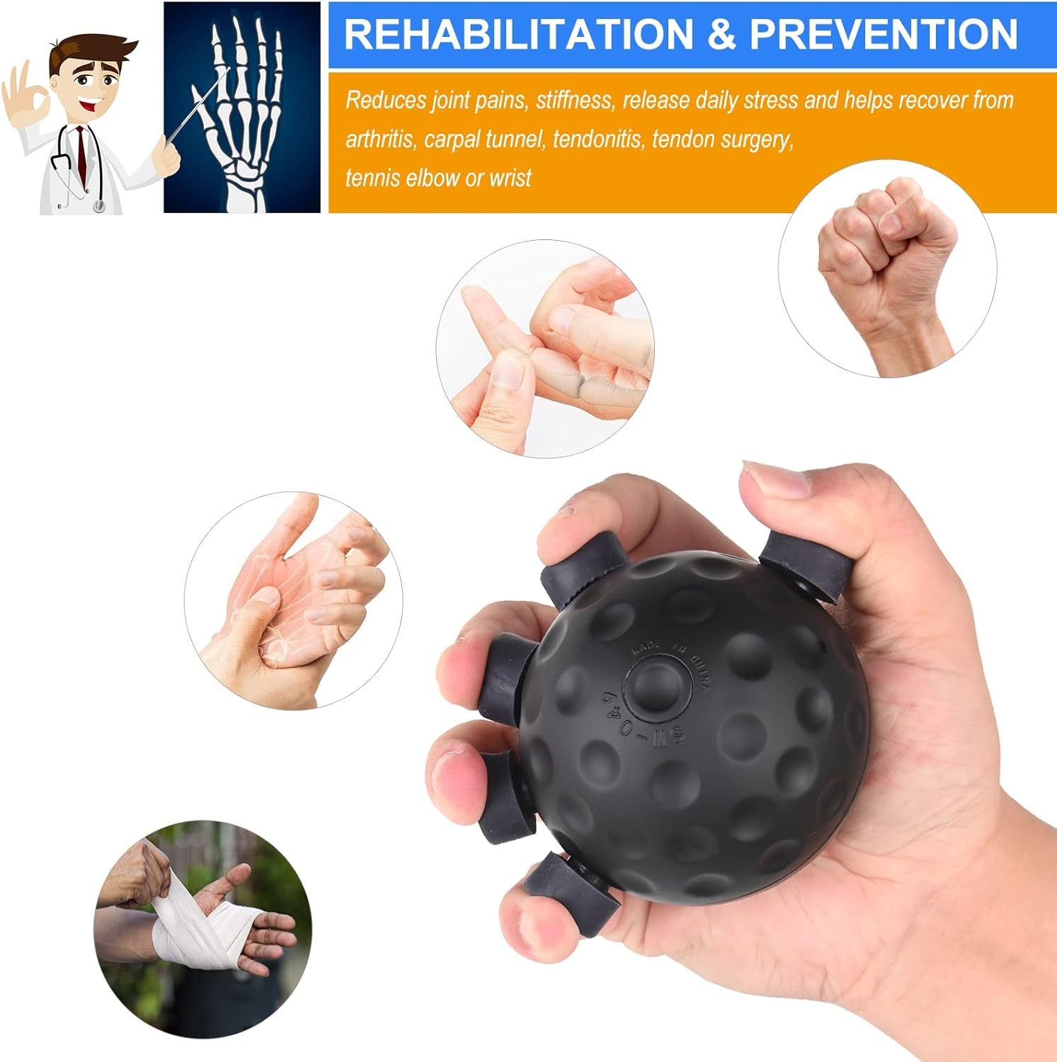 5-Finger Adjustable Hand Strengthener 🏋️
