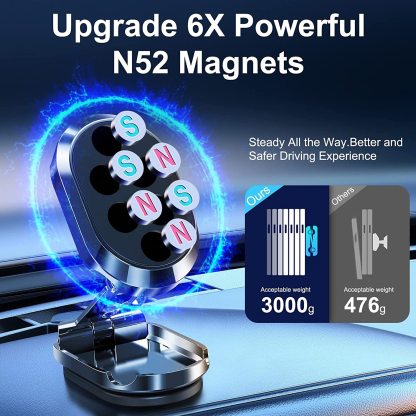🔥Alloy Folding Magnetic Car Phone Holder