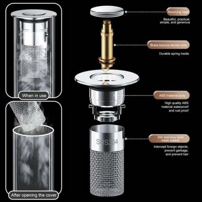🏠Isolate odor and prevent cockroaches-Stainless Steel Floor Drain Filter