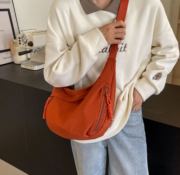 🎉Last Day Promotion 49% OFF - ✨ Stylish Plain Color Nylon Crossbody Bag 