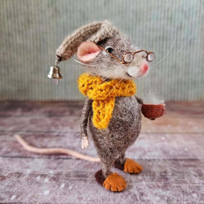 🎅Christmas Hot Sale - Handmade Cute Needle Felted Mouse